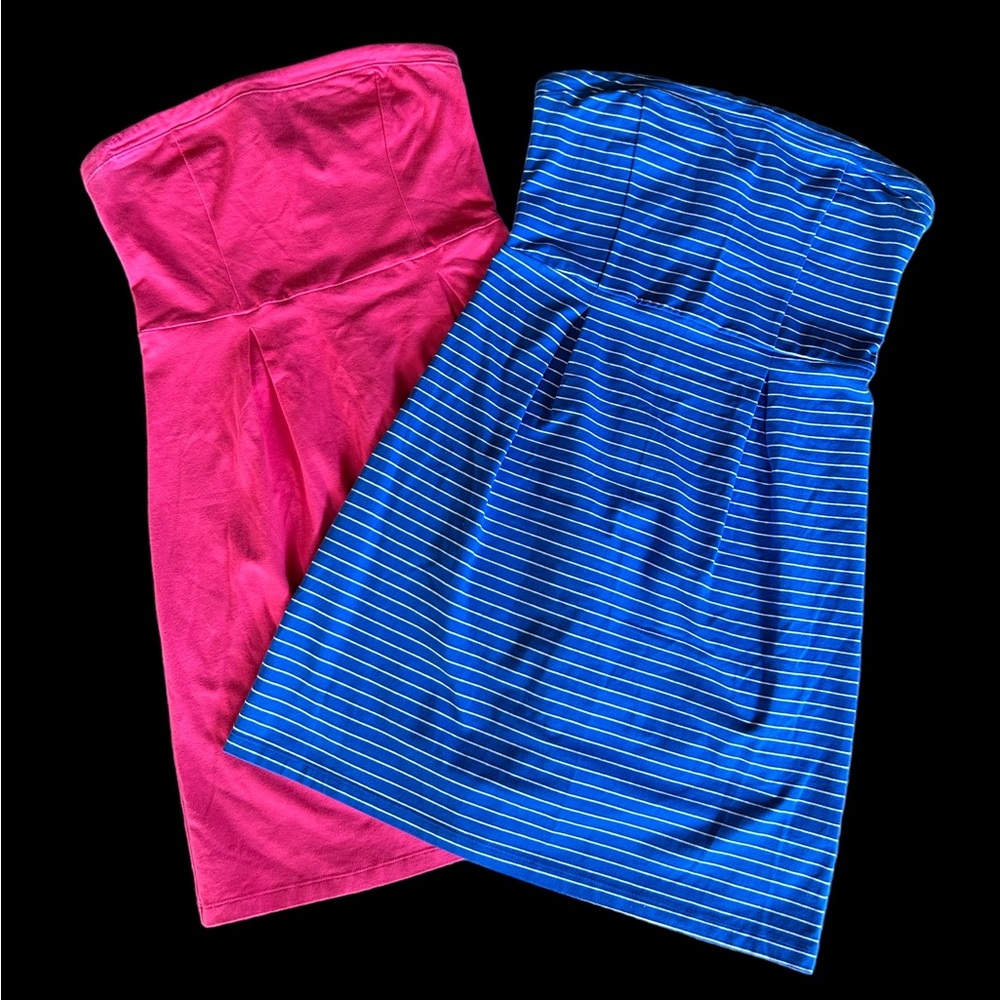 Old Navy Strapless Dresses in Pink and Blue
